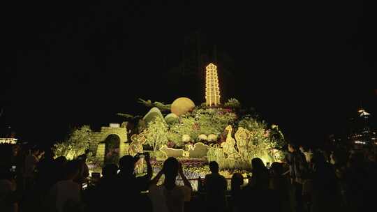 长安街抗日战争胜利80周年主题纪念花坛