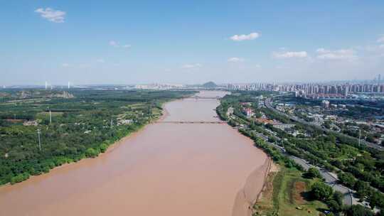 山东济南百里黄河风景区鹊华楼风景