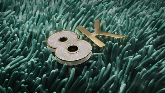 金色标志8k抽象海藻背景视频素材模板下载