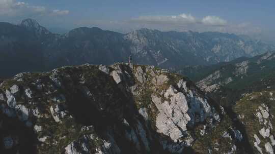 Man， Trekking，山脉，意大利