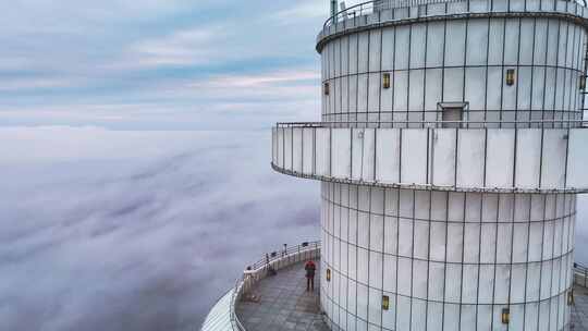 吉林通化辉南四方顶子云海航拍大气风景