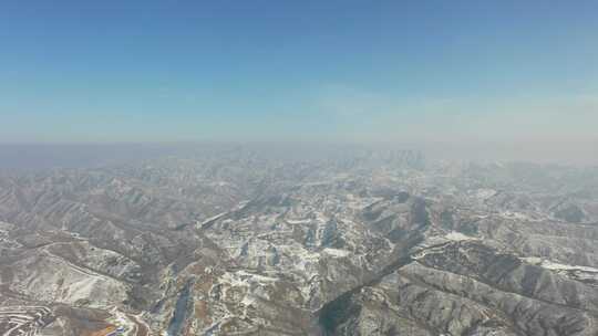 4K航拍北方雪景农村