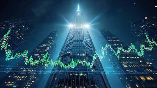 经济金融股票双重曝光4K