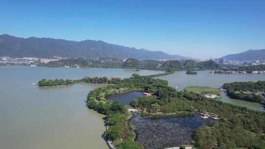 广东肇庆星湖景区七星山5A景区航拍