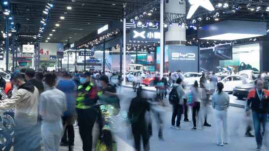 广州_国际车展_展览展会_车展延时视频视频素材模板下载