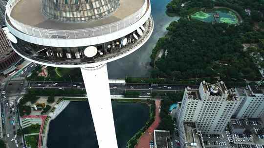 沈阳彩电塔 沈阳地标建筑  沈阳航拍