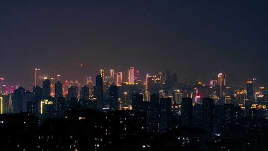 航拍重庆鸿恩寺夜景