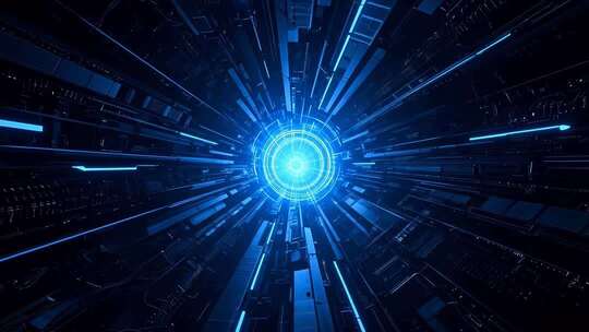 科技感蓝色隧道背景素材