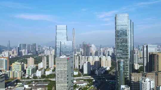 深圳福田下沙航拍福田中心区城市风光
