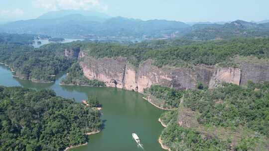 福建泰宁大金湖景区大金湖大赤壁航拍