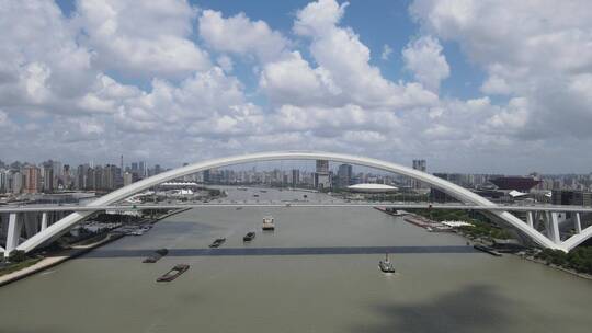 上海卢浦大桥黄浦江4K航拍