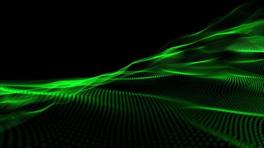 粒子波背景绿色循环V4