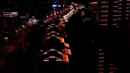 台州市黄岩区，官河古道，夜景，城市风光