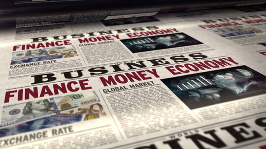 货币和经济报纸印刷机视频素材模板下载