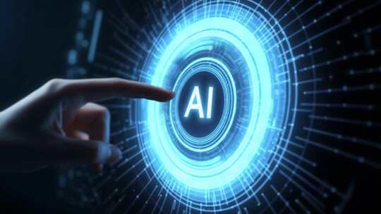 手指点击虚拟AI界面