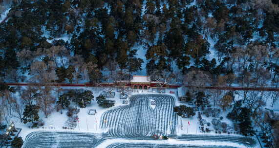 【高清6K】沈阳东陵雪景航拍