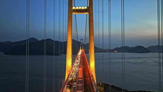 西堠门大桥 夜景 舟山跨海大桥 桥梁