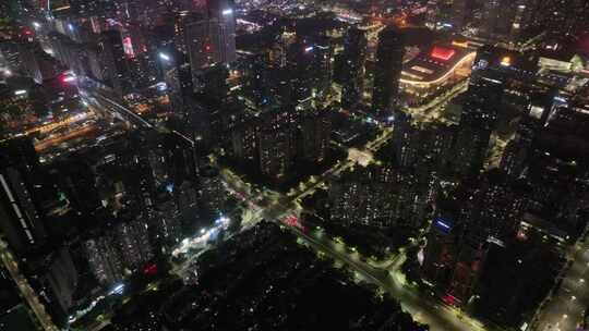 深圳福田区新洲路夜景航拍