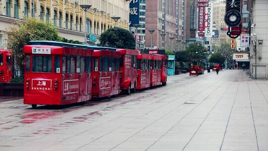 上海南京路步行街无人空镜