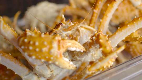 4k实拍海鲜市场海蟹