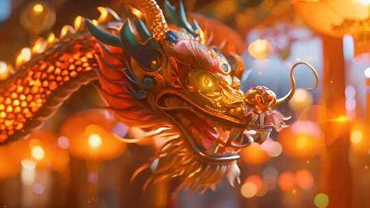 舞龙表演 镇宅吉祥神兽传说