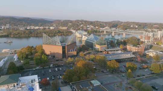 美国查塔努加田纳西水族馆的无人机镜头