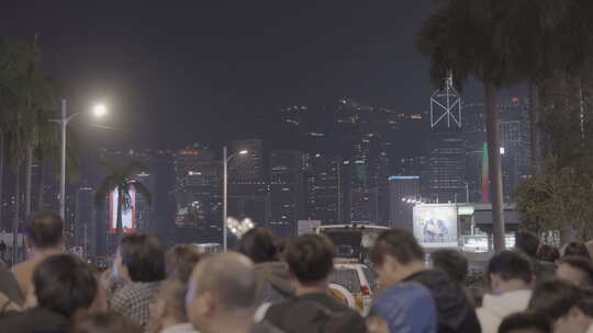 香港跨年夜密集人群视频素材模板下载