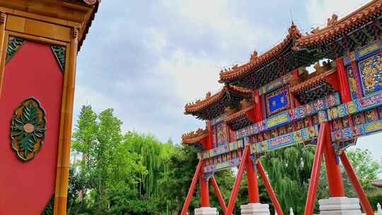 北京中国风牌楼全景 4K