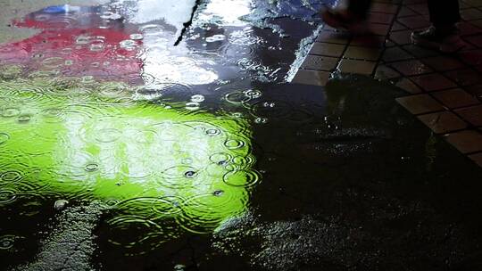 雨天夜晚的道路