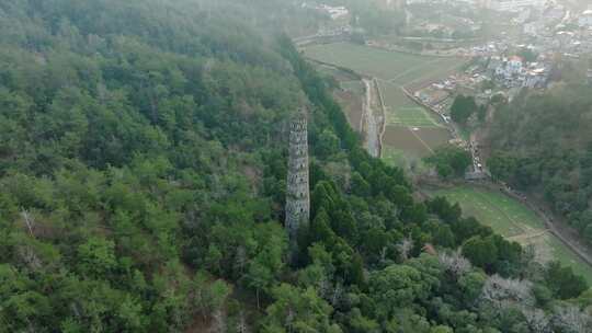 浙江台州国清寺隋塔天台山寺庙古塔宝塔航拍