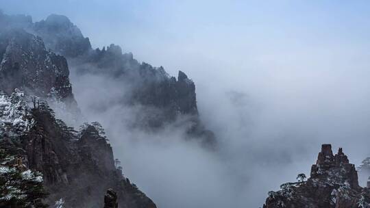 黄山云海雪景图