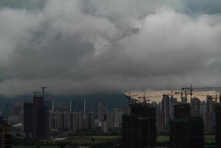 台风天-台风来袭-乌云压城延时摄影
