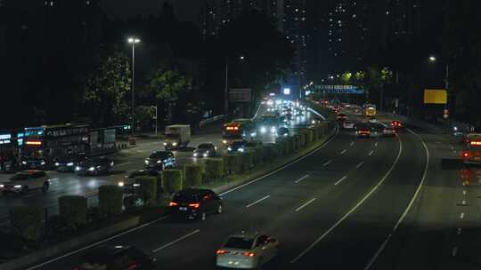 公路夜景城市深圳罗湖道路夜晚C0367