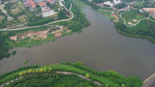 航拍厦门海沧水库景观