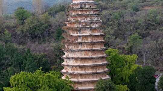 航拍嵩山嵩岳寺塔