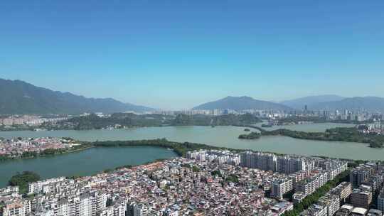 航拍广东肇庆大景肇庆城市风光