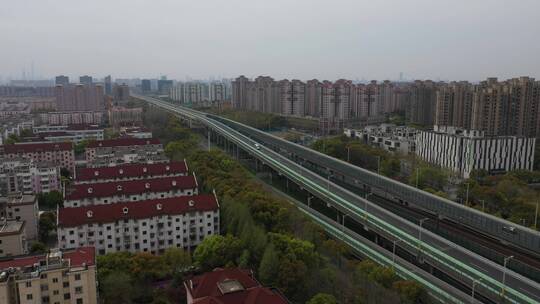 上海疫情南北路高架空城航拍
