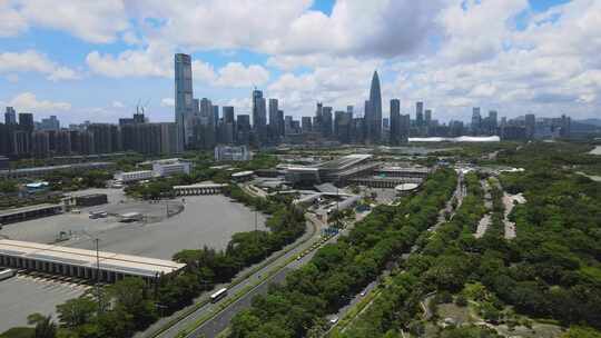 深圳湾后海红树林地标建筑视频素材模板下载