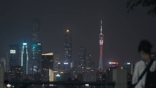 广州白云山观光景点夜景实拍