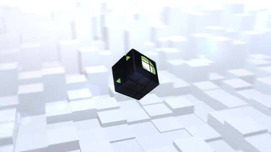现代3D魔方揭秘LOGO展示AE模板