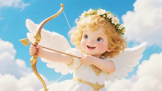 丘比特天使拉弓素材