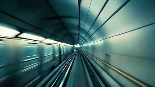 地铁穿梭延时地铁列车主观视角行驶前行合集