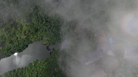 航拍5A景区福建太姥山云雾缭绕