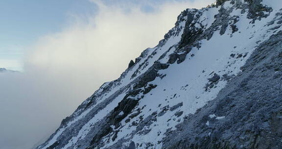 四川巴郎山航拍4k素材雪山风景