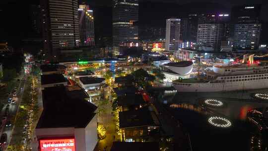 4K航拍深圳蛇口海上世界夜景5