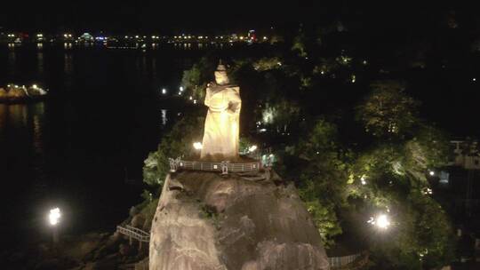 厦门鼓浪屿郑成功夜景雕像