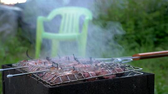 在花园里煮肉