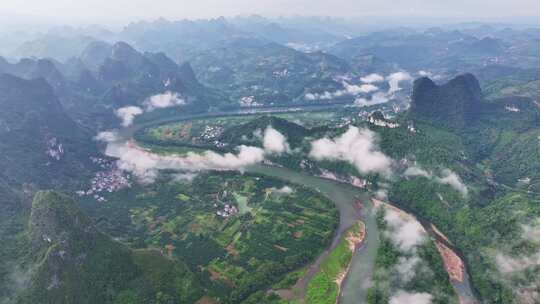 桂林漓江云海 烟雨漓江