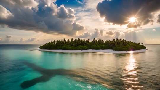 海岛自然风光全景