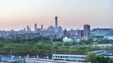 北京CBD中国尊国贸森林绿色城市日转夜高清在线视频素材下载